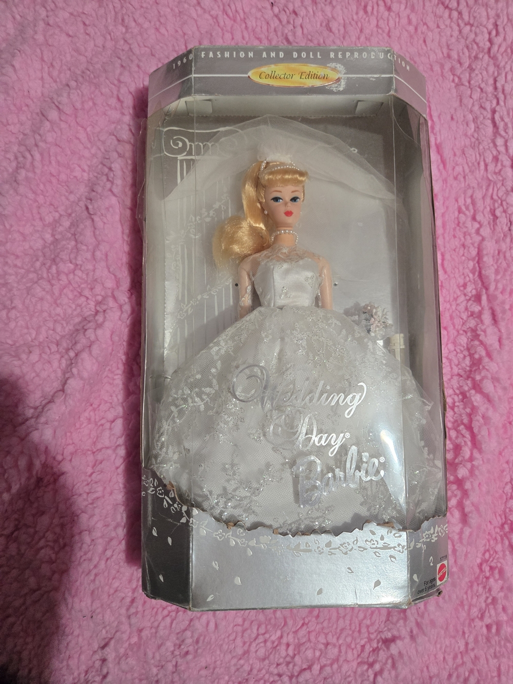 Barbie White Bridal Cake Topper with Veil and Bouquet